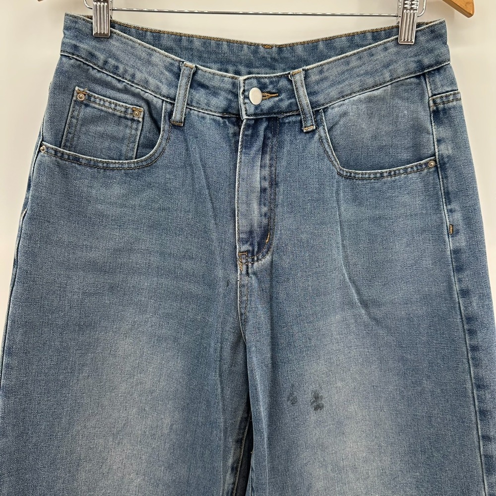 Dazy Jeans Womens XL Blue Denim Wide Leg High Rise 5-Pocket Everyday Comfort